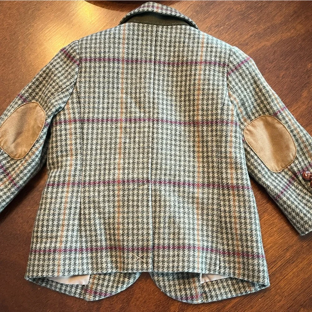 Janie and Jack Plaid Blazer - Green and Pink - Picture 7 of 12